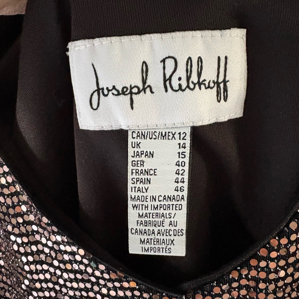 Joseph Ribkoff Rose Gold Sequins Sleeveless Top Sizs 12 Cocktail - Picture 4 of 9